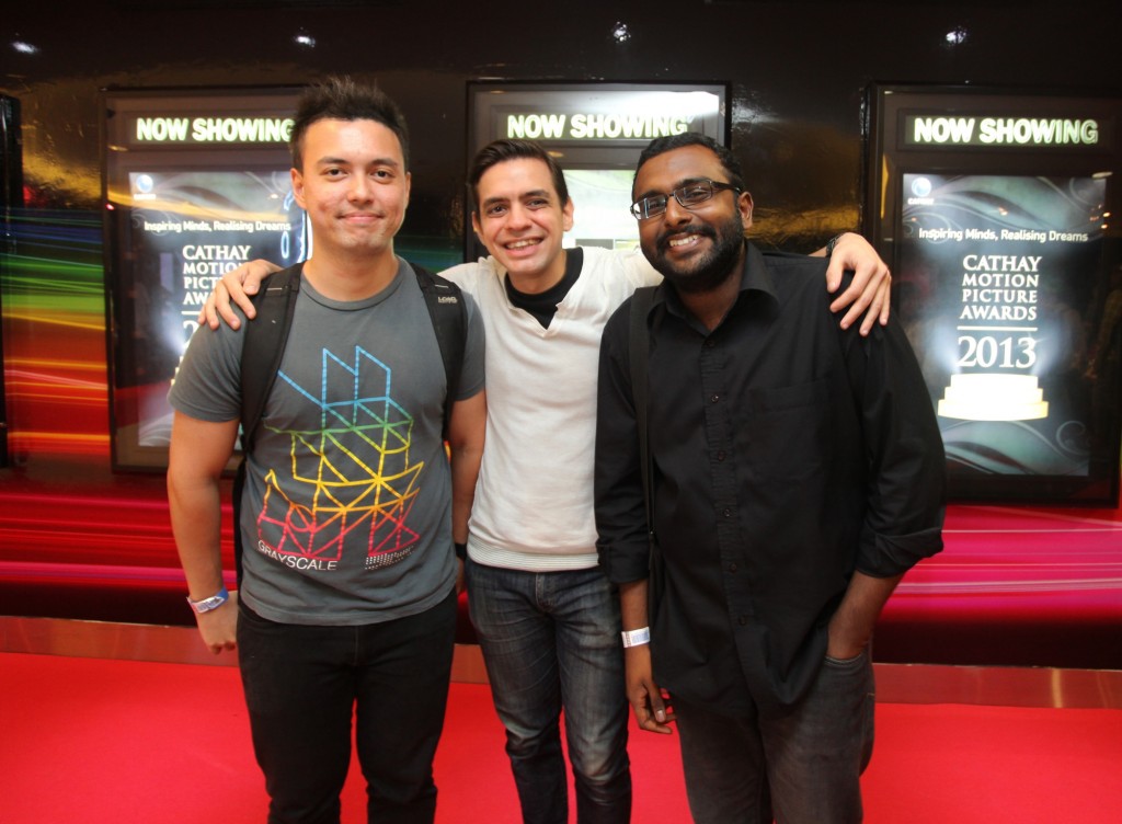 (From left) Adam Osman, Ahmad Khan and Viknesh Kobinathan are fresh film graduates from WKWSCI whose film 'Discoteca' was submitted as their Final Year Project. 