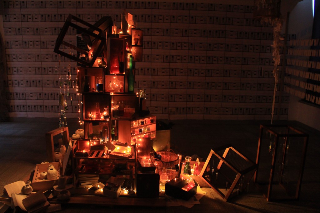 FRAGRANT DISPLAY: An aromatic installation by the Edible Art Movement aims to provoke the sense of smell.  PHOTO: NGO CHU TING