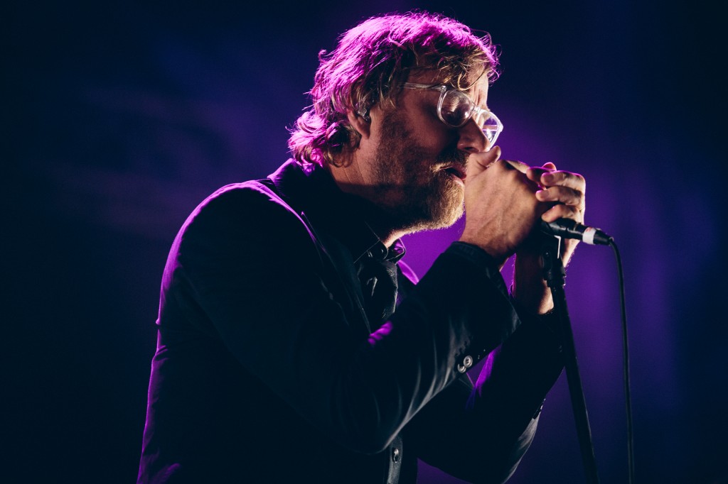 A wistful-looking Matt Berninger of The National on stage at Fort Canning Park, 22 Feb PHOTO: DOMNIC PHUA