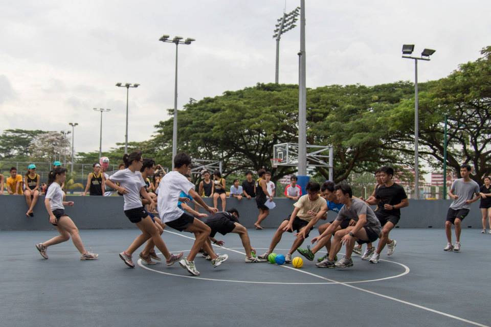 FUN AND GAMES: Nanyang Business School students participate in a team activity during the school’s Freshmen Orientation Camp last year.  PHOTO: NANYANG TECHNOLOGICAL UNIVERSITY FACEBOOK PAGE