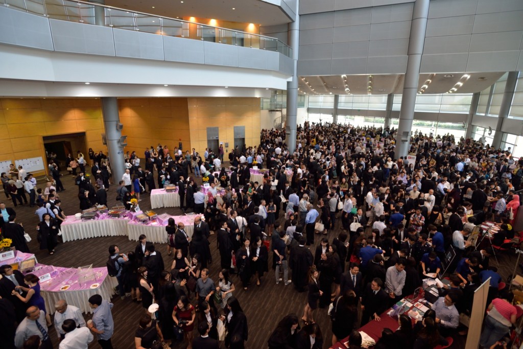 NEWLY ADMITTED: The new lawyers and their guests thronging the reception after the Mass Call. PHOTO: Tan Xiu Qi