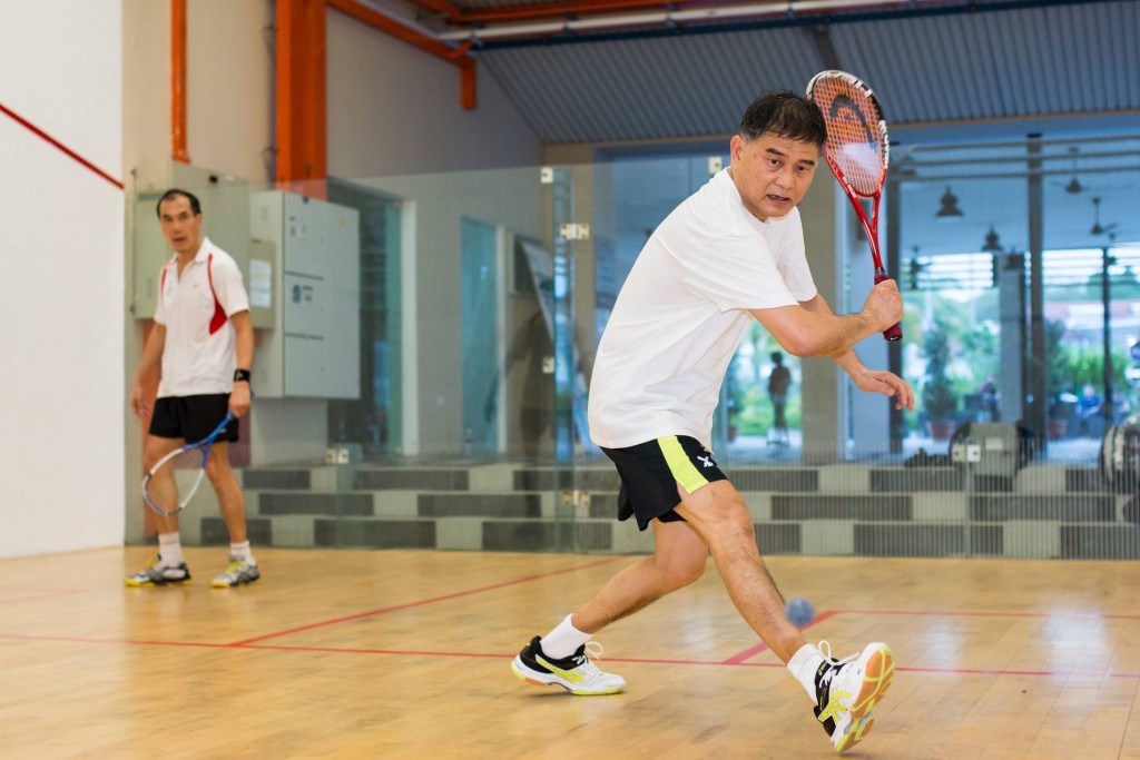 Switching from one racket sport to another, Assoc Prof Lee Yong Tsui picked up squash while warming up for a table-tennis match 40 years ago. PHOTO: NICHOLAS YEO