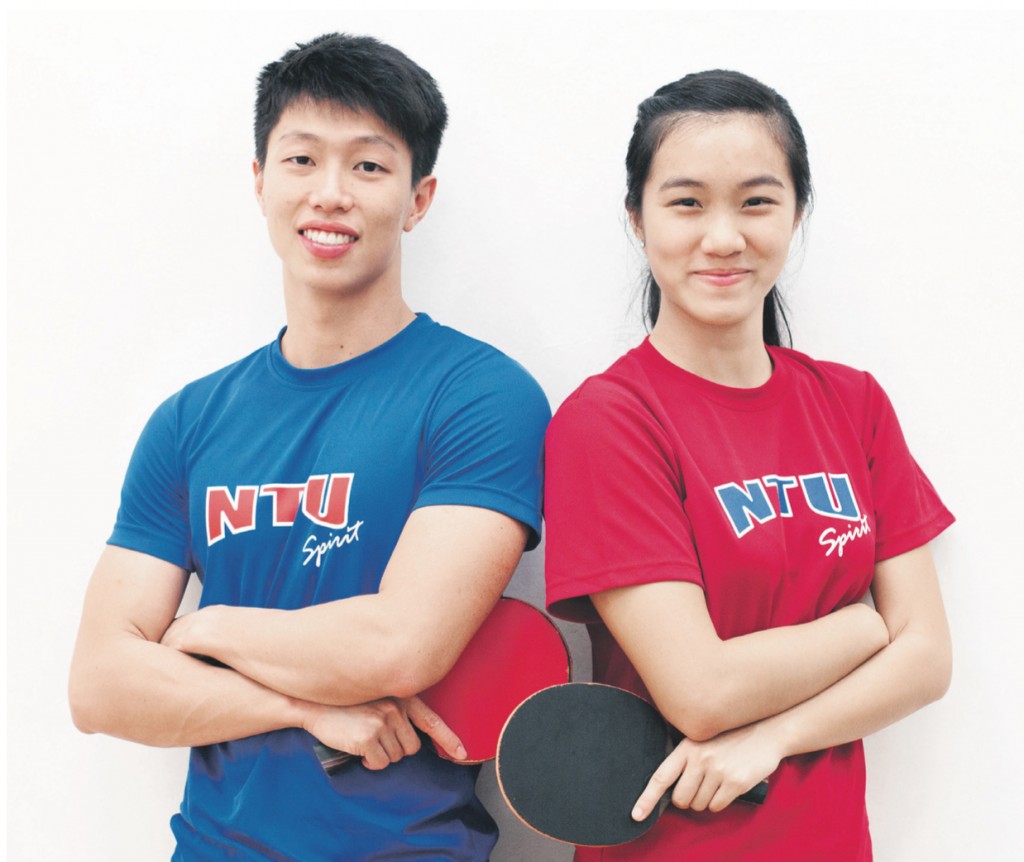 Tan Yi Zhong (left) and Lim Yi Xuan (right) will be going for table tennis glory at the ASEAN University Games in July. PHOTO: NICHOLAS YEO