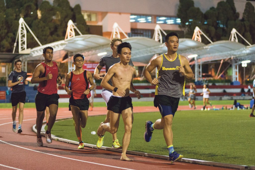 Team members, led by captain Ang Jun Xiang (second from right), have hours of training under their belts. PHOTO: ZHENG JUNCEN