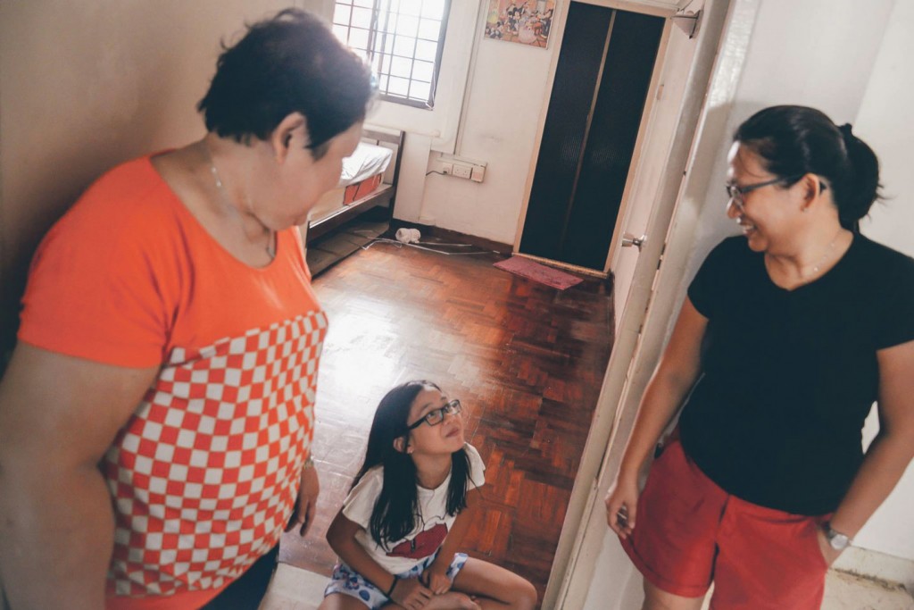 Growing up, Ms Sharon Teo, who is Mr Teo and Mdm Yeow’s third child, stayed in this room with her youngest brother. Both siblings eventually moved out after marriage, but Ms Teo returned during her confinement period to be taken care of by Mdm Yeow. Both Ms Teo, 42, and her daughter have stayed in this same room at Rochor Centre, as nine-year-old Jiayi is looked after by her grandparents when her parents are at work. “It was very different last time — even different genders still have to live together, not like kids nowadays, can have their own room,” said Ms Teo. 