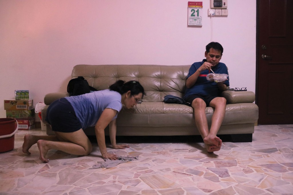 This is the only time I get to see my father and mother together. However, my father usually only drops by for dinner and to check in on my grandparents before leaving. This is also when my mother starts to clean the house.