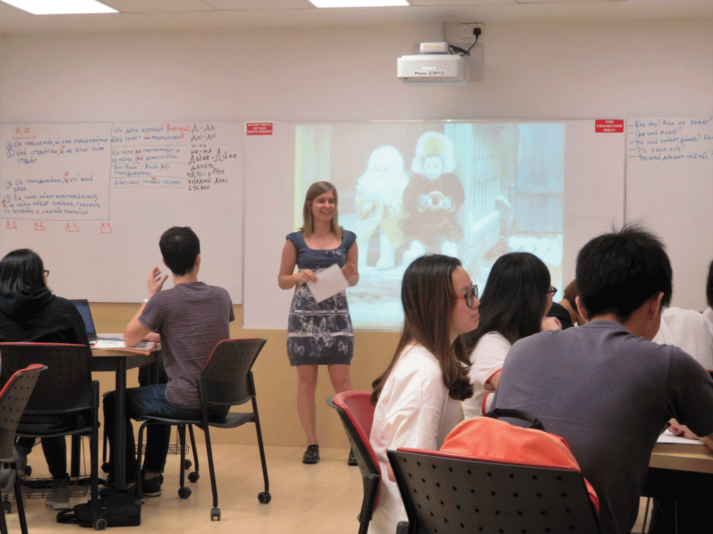 Russian language coordinator Elena Ermilova (centre) conducts her Russian Language class using multimedia materials. NTU is the only university in Singapore to offer the Russian language as a module, with Swedish and Latin set to be offered next semester. This will bring the total number of language electives to 16. PHOTO: SHABANA BEGUM