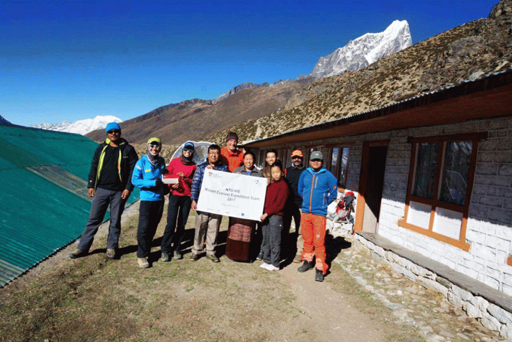 The trio got a warm welcome from the locals in their quest to scale Mount Everest. PHOTOS COURTESY OF NTU SINGAPORE