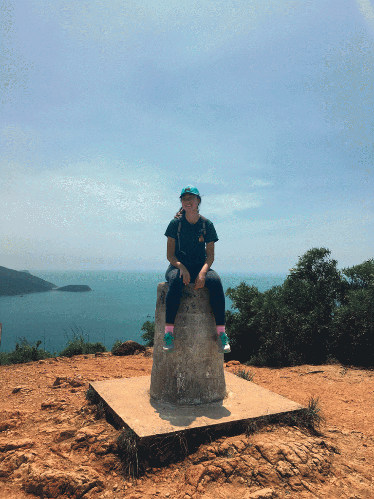 All smiles at Lantau Peak after a two-hour hike to see the sunrise